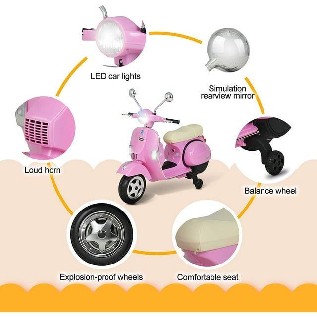 Uenjoy 6V Kids Ride On Electric Motorcycle (Vespa Edition) Uenjoy 6V Kids Ride On Electric Motorcycle (Vespa Edition)